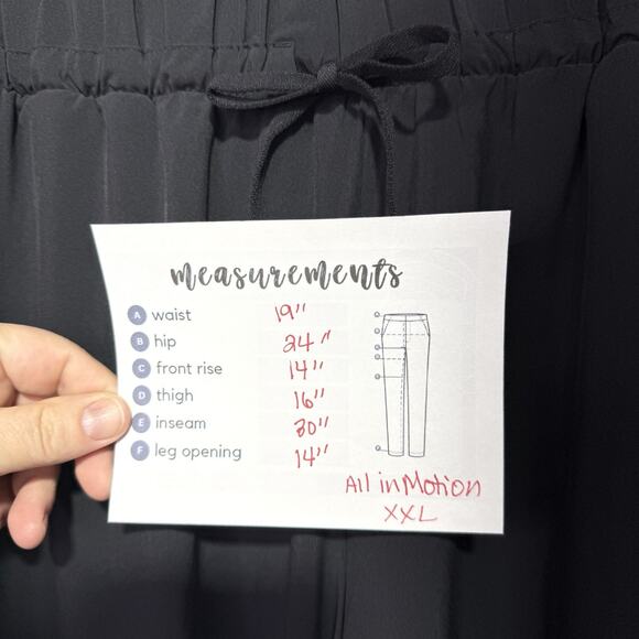 All in Motion Women’s XXL Black Woven Wide Leg Pants Loose Fit Drawstring Waist - Picture 5 of 10